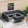 Conjunto de sofás de jardín con cojín 12 pcs Negro Aluminio en Conjuntos de jardín | Comprar online en Foru.es