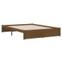 Estructura de cama madera maciza marrón miel 140x190 cm de vidaXL, Camas y somieres - Ref: Foro24-814932, Precio: 101,17 €, D...