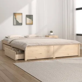 Estructura de cama con cajones 140x200 cm de vidaXL, Camas y somieres - Ref: Foro24-3103513, Precio: 210,46 €, Descuento: %