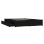 Estructura de cama con cajones negro 140x190 cm de vidaXL, Camas y somieres - Ref: Foro24-3103507, Precio: 260,38 €, Descuent...