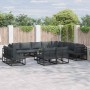 Conjunto de sofás de jardín con cojín 12 pcs Negro Aluminio en Conjuntos de jardín | Comprar online en Foru.es