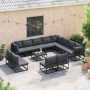Conjunto de sofás de jardín con cojín 12 pcs Negro Aluminio en Conjuntos de jardín | Comprar online en Foru.es