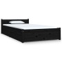 Estructura de cama con cajones negro 90x200 cm de vidaXL, Camas y somieres - Ref: Foro24-3103487, Precio: 226,98 €, Descuento: %