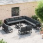 Conjunto de sofás de jardín con cojín 13 pcs Negro Aluminio en Conjuntos de jardín | Comprar online en Foru.es