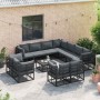 Conjunto de sofás de jardín con cojín 11 pcs Negro Aluminio en Conjuntos de jardín | Comprar online en Foru.es