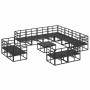 Conjunto de sofás de jardín con cojín 12 pcs Negro Aluminio en Conjuntos de jardín | Comprar online en Foru.es