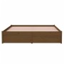 Estructura de cama madera maciza marrón miel 140x200 cm de vidaXL, Camas y somieres - Ref: Foro24-814952, Precio: 149,65 €, D...