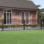 Puerta de valla punta lanza acero recubierto negro 406x151 cm de vidaXL, Puertas de jardín - Ref: Foro24-151100, Precio: 548,...