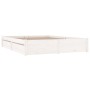 Estructura de cama con cajones blanco 150x200 cm de vidaXL, Camas y somieres - Ref: Foro24-3103519, Precio: 263,05 €, Descuen...
