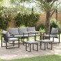 Conjunto de sofás de jardín con cojín 6 pcs Negro Acero en Conjuntos de jardín | Comprar online en Foru.es