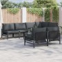 Conjunto de sofás de jardín con cojín 7 pcs Negro Acero en Conjuntos de jardín | Comprar online en Foru.es