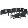 Conjunto de sofás de jardín con cojín 7 pcs Negro Acero en Conjuntos de jardín | Comprar online en Foru.es