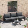 Conjunto de sofás de jardín con cojín 3 pcs Negro Acero en Conjuntos de jardín | Comprar online en Foru.es