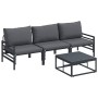 Conjunto de sofás de jardín con cojín 4 pcs Negro Acero en Conjuntos de jardín | Comprar online en Foru.es