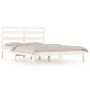 Estructura de cama de madera maciza de pino blanco 140x190 cm de vidaXL, Camas y somieres - Ref: Foro24-3103629, Precio: 123,...