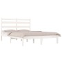 Estructura de cama de madera maciza de pino blanco 140x190 cm de vidaXL, Camas y somieres - Ref: Foro24-3103629, Precio: 123,...