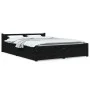 Estructura de cama con cajones doble negro 135x190 cm de vidaXL, Camas y somieres - Ref: Foro24-3103548, Precio: 274,39 €, De...