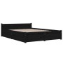 Estructura de cama con cajones doble negro 135x190 cm de vidaXL, Camas y somieres - Ref: Foro24-3103548, Precio: 277,63 €, De...