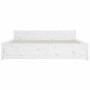 Estructura de cama madera maciza blanca King Size 150x200 cm de vidaXL, Camas y somieres - Ref: Foro24-815050, Precio: 144,84...