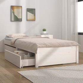 Estructura de cama con cajones blanco 90x200 cm de vidaXL, Camas y somieres - Ref: Foro24-3103464, Precio: 184,31 €, Descuent...