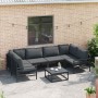 Conjunto de sofás de jardín con cojín 7 pcs Negro Acero en Conjuntos de jardín | Comprar online en Foru.es