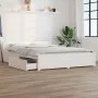 White bed frame with drawers 140x200 cm by vidaXL, Beds and slatted bases - Ref: Foro24-3103560, Price: 261,77 €, Discount: %