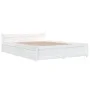 White bed frame with drawers 140x200 cm by vidaXL, Beds and slatted bases - Ref: Foro24-3103560, Price: 261,77 €, Discount: %