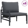 Conjunto de sofás de jardín con cojín 12 pcs Negro Acero en Conjuntos de jardín | Comprar online en Foru.es