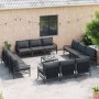 Conjunto de sofás de jardín con cojín 13 pcs Negro Acero en Conjuntos de jardín | Comprar online en Foru.es