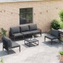 Conjunto de sofás de jardín con cojín 6 pcs Negro Acero en Conjuntos de jardín | Comprar online en Foru.es