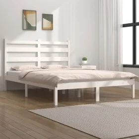 Estructura de cama madera maciza de pino blanco 200x200 cm de vidaXL, Camas y somieres - Ref: Foro24-3103669, Precio: 134,09 ...