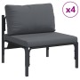 Conjunto de sofás de jardín con cojín 7 pcs Negro Acero en Conjuntos de jardín | Comprar online en Foru.es