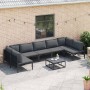 Conjunto de sofás de jardín con cojín 8 pcs Negro Acero en Conjuntos de jardín | Comprar online en Foru.es