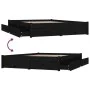 Estructura de cama con cajones negro 120x190 cm de vidaXL, Camas y somieres - Ref: Foro24-3103497, Precio: 246,89 €, Descuent...