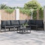 Conjunto de sofás de jardín con cojín 6 pcs Negro Acero en Conjuntos de jardín | Comprar online en Foru.es