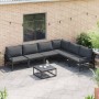 Conjunto de sofás de jardín con cojín 7 pcs Negro Acero en Conjuntos de jardín | Comprar online en Foru.es