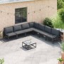 Conjunto de sofás de jardín con cojín 7 pcs Negro Acero en Conjuntos de jardín | Comprar online en Foru.es