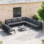Conjunto de sofás de jardín con cojín 10 pcs Negro Acero en Conjuntos de jardín | Comprar online en Foru.es