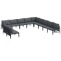 Conjunto de sofás de jardín con cojín 11 pcs Negro Acero en Conjuntos de jardín | Comprar online en Foru.es