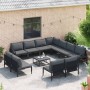 Conjunto de sofás de jardín con cojín 12 pcs Negro Acero en Conjuntos de jardín | Comprar online en Foru.es