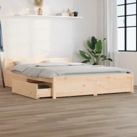Estructura de cama con cajones 140x200 cm de vidaXL, Camas y somieres - Ref: Foro24-3103554, Precio: 205,94 €, Descuento: %