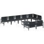 Conjunto de sofás de jardín con cojín 9 pcs Negro Acero en Conjuntos de jardín | Comprar online en Foru.es