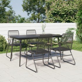 Juego de comedor de jardín 5 piezas ratán PVC negro en Conjuntos de jardín | Comprar online en Foru.es