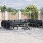 Conjunto de sofás de jardín con cojín 9 pcs Negro Acero en Conjuntos de jardín | Comprar online en Foru.es