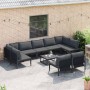 Conjunto de sofás de jardín con cojín 10 pcs Negro Acero en Conjuntos de jardín | Comprar online en Foru.es
