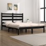 Estructura de cama de madera maciza de pino negra 140x190 cm de vidaXL, Camas y somieres - Ref: Foro24-3103632, Precio: 156,0...