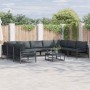 Conjunto de sofás de jardín con cojín 9 pcs Negro Acero en Conjuntos de jardín | Comprar online en Foru.es