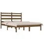 Honey brown solid pine wood bed frame 200x200 cm by vidaXL, Beds and slatted bases - Ref: Foro24-3103671, Price: 155,10 €, Di...