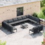 Conjunto de sofás de jardín con cojín 12 pcs Negro Acero en Conjuntos de jardín | Comprar online en Foru.es