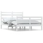 Estructura de cama de madera maciza de pino blanco 160x200 cm de vidaXL, Camas y somieres - Ref: Foro24-3103724, Precio: 144,...